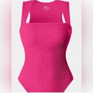 Vibrant Pink Ribbed Bodysuit